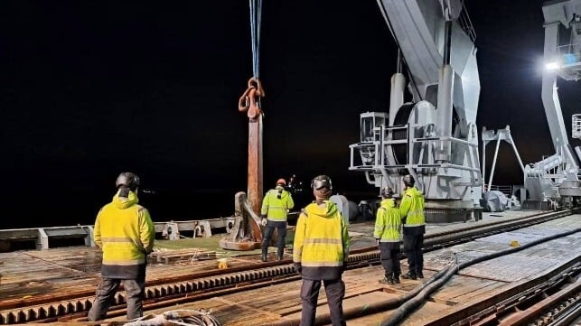 Finnish authorities retrieve Eagle S' lost anchor from the bottom of the Gulf of Finland