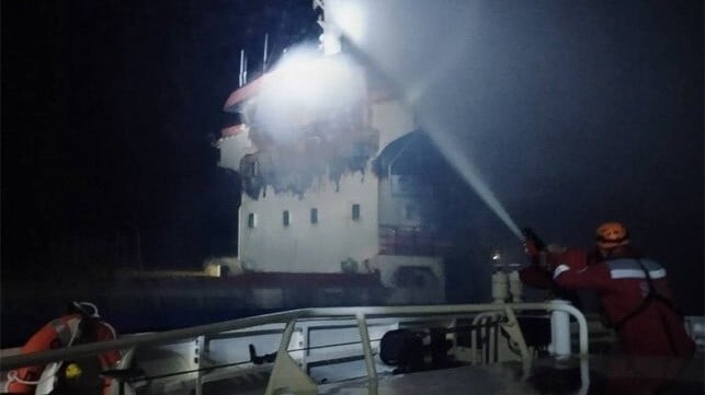 cargo ship struck by Russian drone