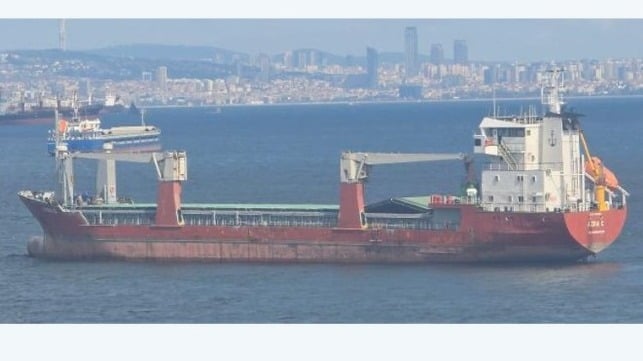 cargo ship anchored off Turkey and abandoned 