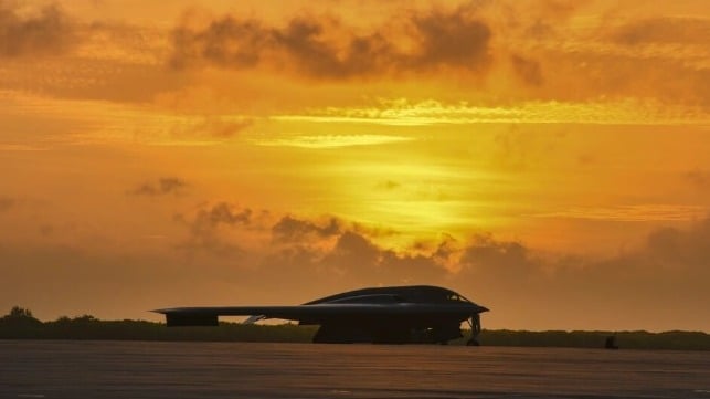 B-2 Spirit strategic bomber at Diego Garcia, Chagos Islands, 2020 (USAF file image)