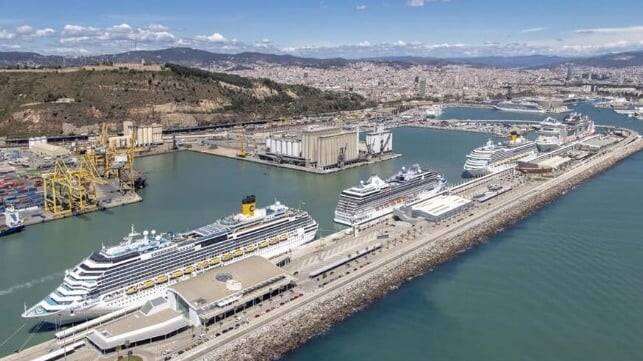 cruise ships docked in Barcelona