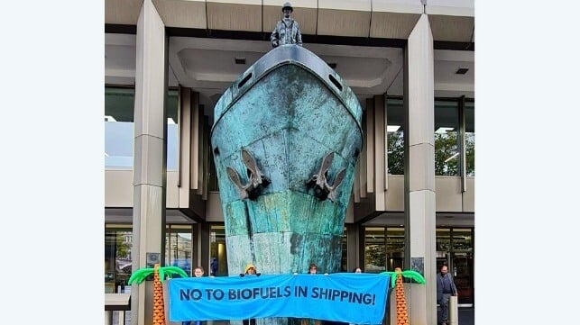 biofuel protest at IMO