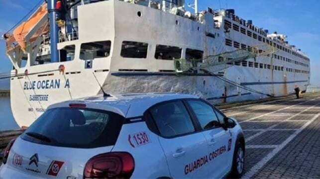 Italian Coast Guard detaining livestock carrier