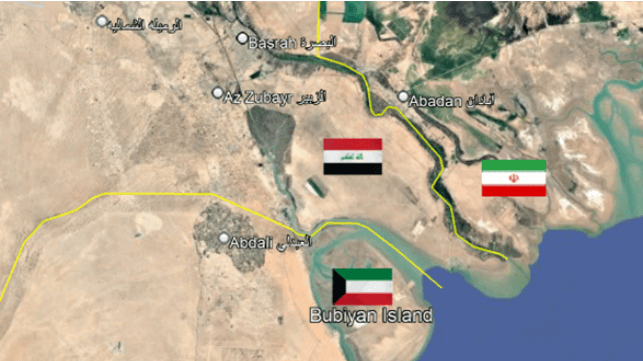  Bubiyan Island – at the northern head of the Gulf, and close to both Iraq and Iran (Google Earth/Copernicus/CJRC)