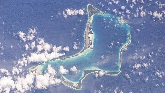 Diego Garcia in the Chagos Islands is home to a strategic U.S./British air station, naval base and protected anchorage (NASA)