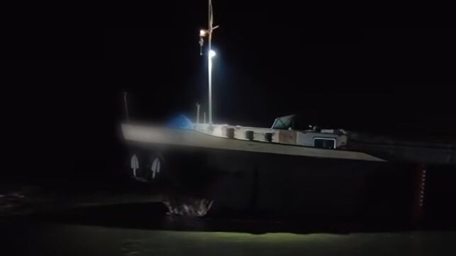 Damage to the freighter, its name blurred out and withheld in line with GDPR requirements (DLGR)