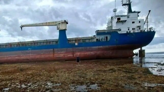 cargo ship aground