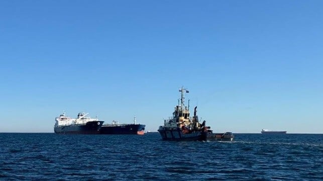 tankers anchored off Denmark