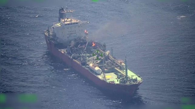 LPG tanker damaged by explosion and fire