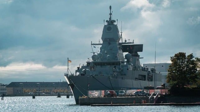 Frigate Hamburg in Copenhagen's harbor (NATO Maritime Command)