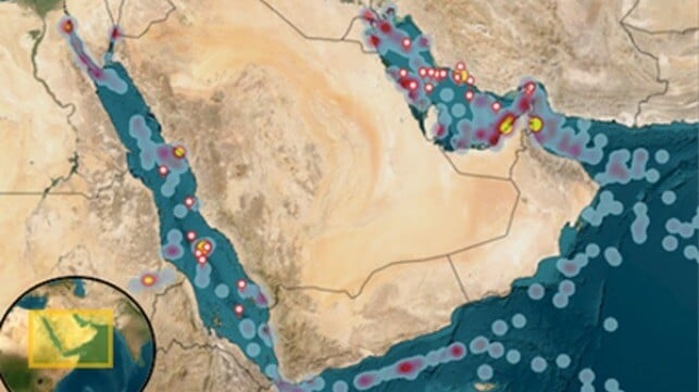 map of GNSS and AIS interference reports
