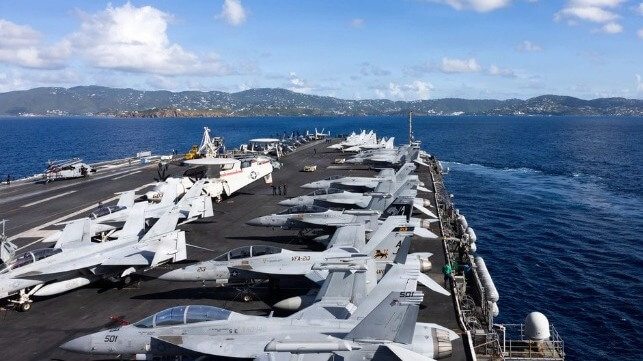 Carrier Ford approaching St. Thomas, USVI
