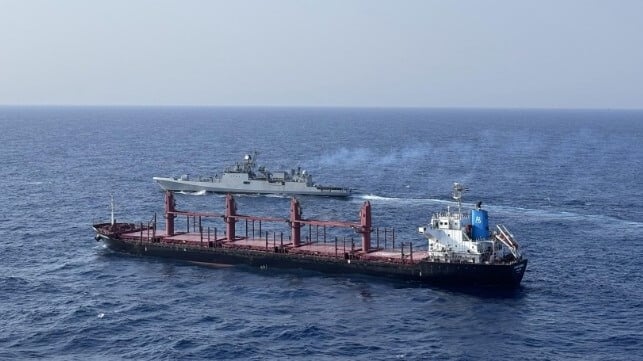 bulker aided by Indian Navy frigate