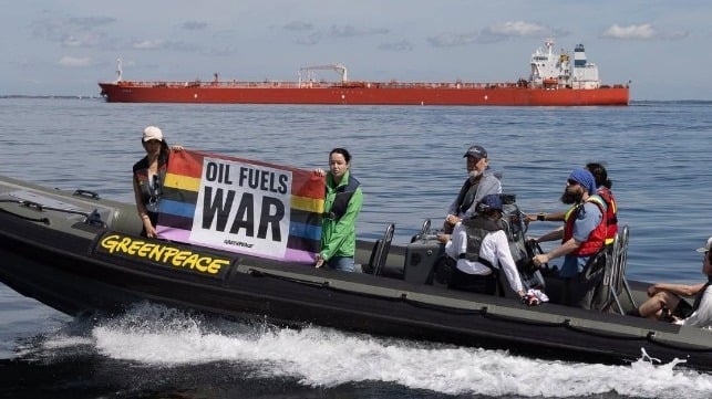 Greenpeace and sanctioned crude oil tanker