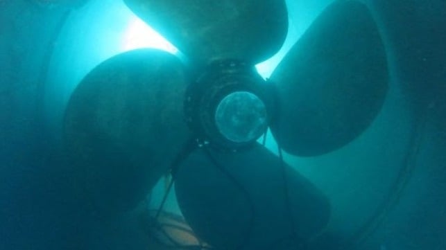 Reinstalled bow thruster unit and blades.