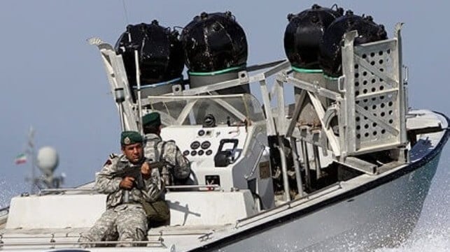 An IRGC mine-laying boat off Iran (Fars / IRGC file image)