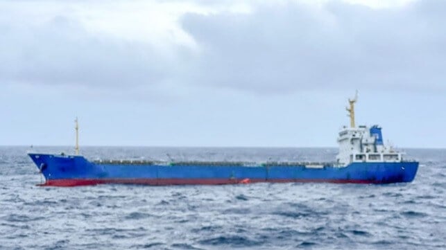 drifting cargo ship