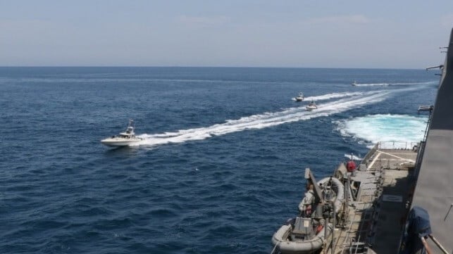 IRGC attack speedboats in the Strait of Hormuz (USN file image)