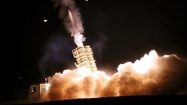 Iran launching missile 