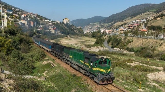 Locomotives chug up an incline in Iran's Alborz mountain range (David Gubler / CC BY NC SA 2.0)