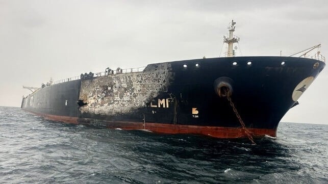 Damage to the tanker Al-Salmi after an Iranian attack, March 2026 (KPC)