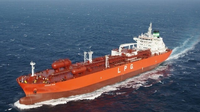 Demand for LPG has soared in Africa, driving need for vessels like the Africa Gas, above (Hyundai Mipo press handout)