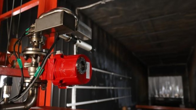 AI-controlled firefighting foam monitor in a ship motion simulator (KIMM)