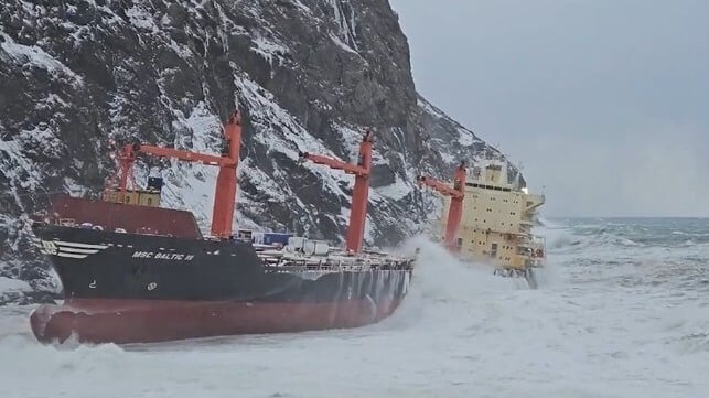 Winter waves batter MSC Baltic III, Jan. 2026 (Canadian Coast Guard)