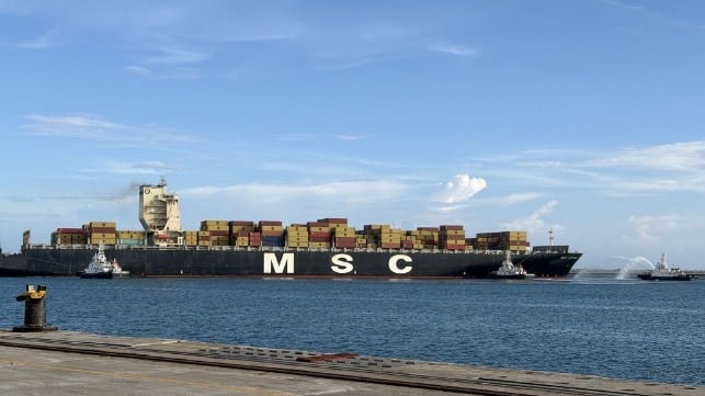 MSC containership arriving in India