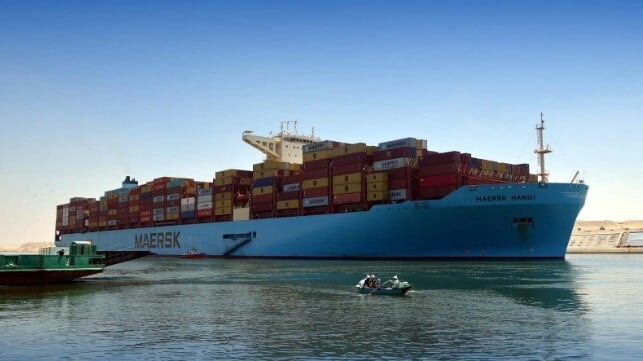 Maersk containership in the Suez Canal