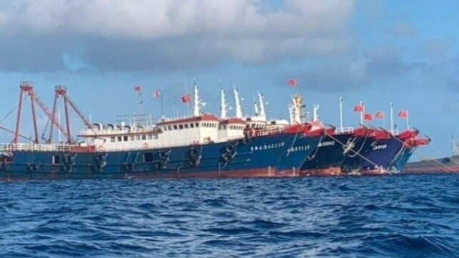 Chinese maritime militia trawlers massed at Whitsun Reef, Dec. 2023 (PCG)