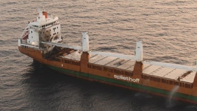 Dutch cargo ship hit by missile