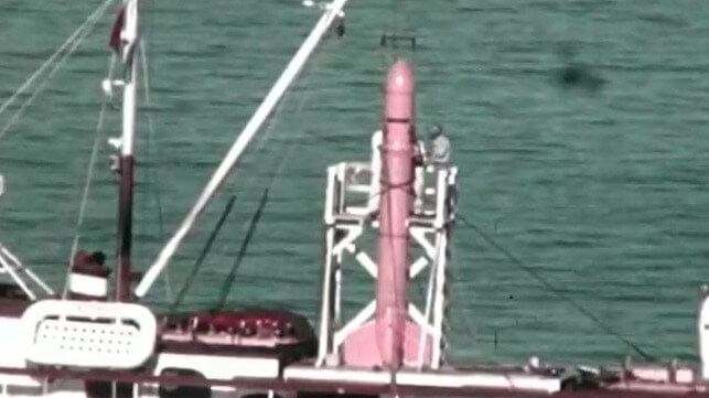 The outer canister of the Orca seabed-residing ballistic missile system (General Dynamics / San Diego Air and Space Museum) 