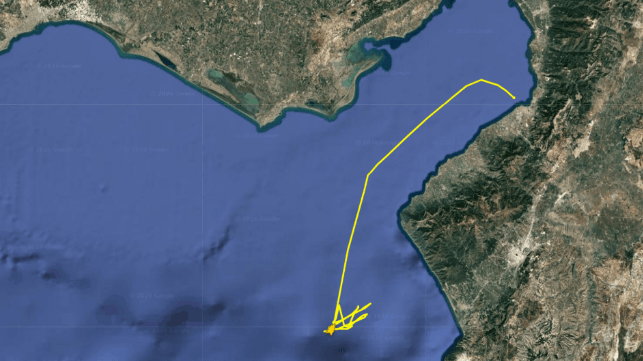Panormitis loiters off Syria after departing the anchorage at Iskenderun (Pole Star Global)