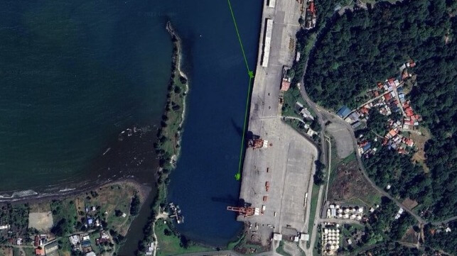 AIS trackline of the bulker Irma at Puerto Moin