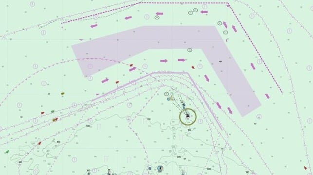 Ships in the Strait of Hormuz traffic separation scheme in the early hours of June 23 local time (Pole Star)