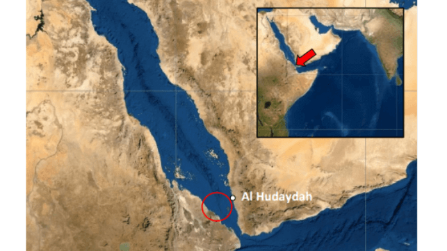 Location of the bomb boat attack (courtesy UKMTO)