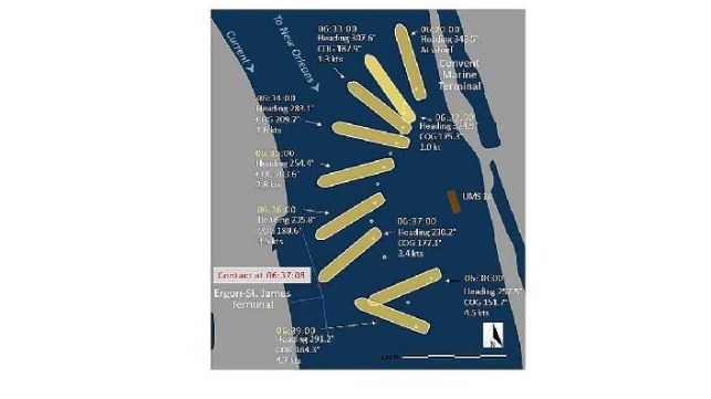 Trackline of the Shandong Fu En from 0620 to 0639, showing the vessel’s heading and course over ground. (Map data by Google Maps)