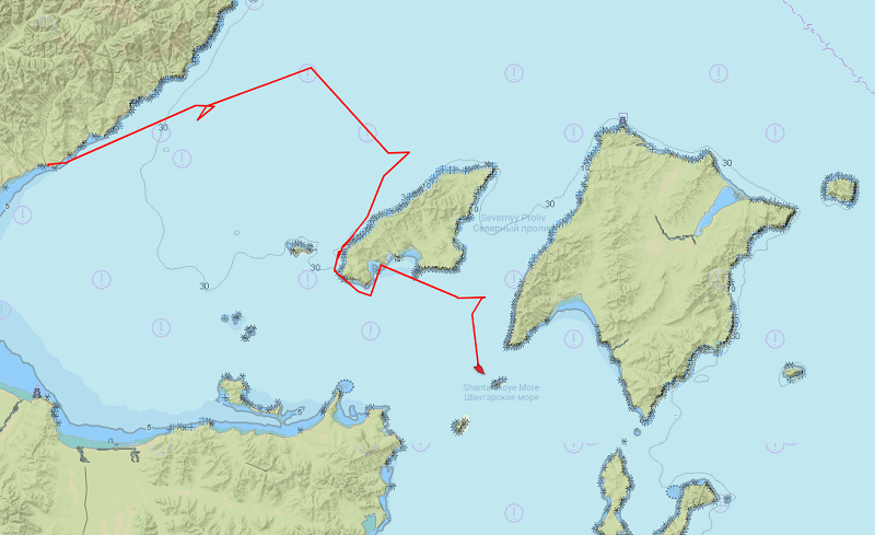 Coastal Ro/Ro Freighter Beset By Ice in Sea of Okhotsk