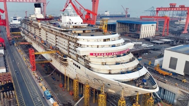 China Completes Structure for Second Domestically-Built Cruise Ship