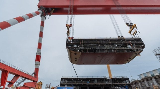 keel block for new cruise ship
