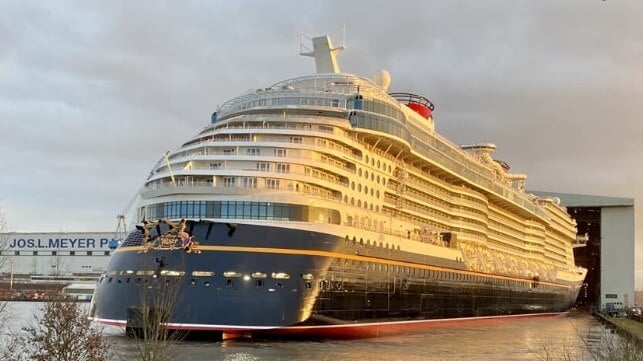 Meyer Weft floats Disney Wish cruise ship