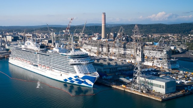 two new cruise ships delivered by builders and pace of construction resumes