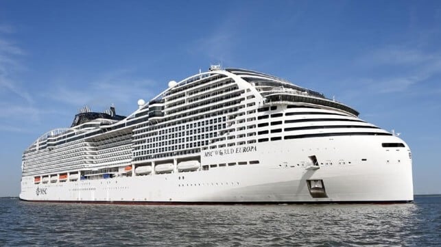 largest LNG powered cruise ship on sea trials 