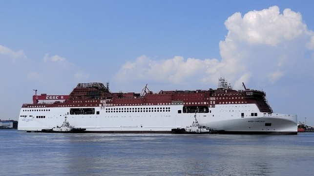 largest, green ferry launched in China for Italy's Moby