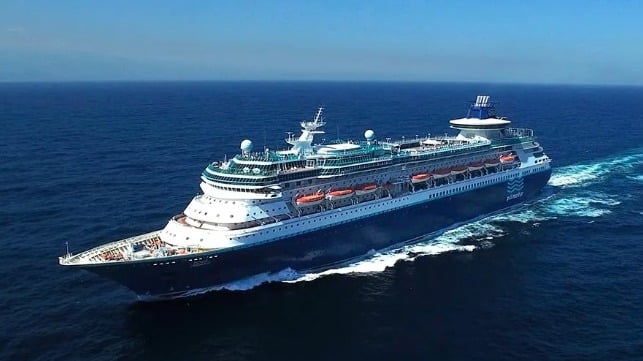 video of Monarch of the Seas cruise ship beaching for scrapping 