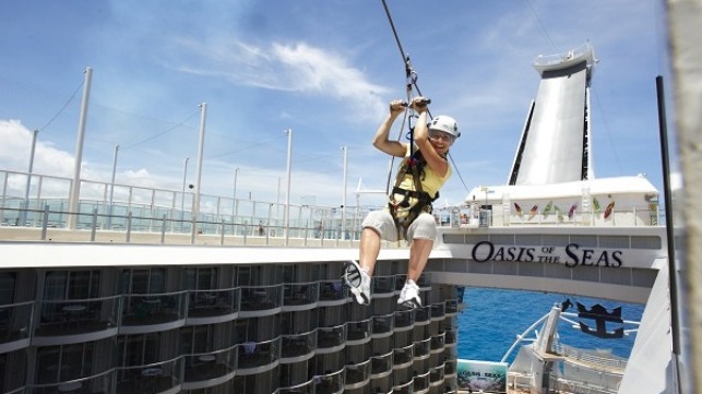 Zip line on Oasis of the Seas