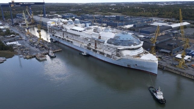 Photos: World’s Largest Cruise Ship Leaves Assembly Dock for Outfitting