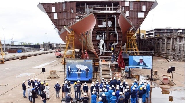 keel laid for large cruise ship