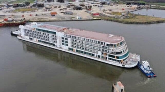 Viking Mississippi river cruise ship floated